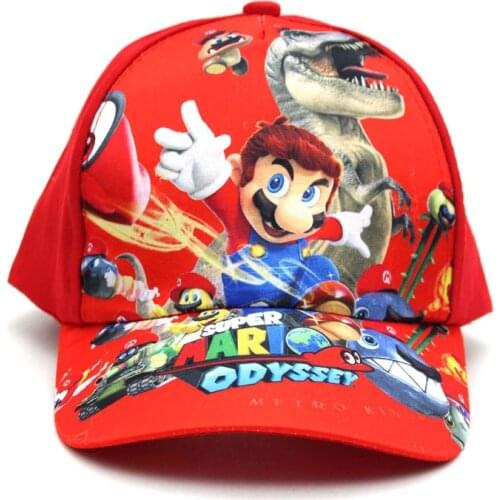 Super Mario Luigi Bros Dome Cotton Caps print Children Girl Boys Baseball Cap Outdoor Sun Hat Cosplay Accessories Christmas Gift