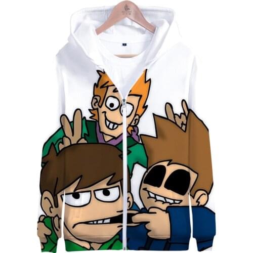 WAWNI Eddsworld Zipper Hoodie New Cosplay Sweatshirt Streetwear Men Women Hooded Harajuku Thin Clothing Casual Zip Hoodies 2021