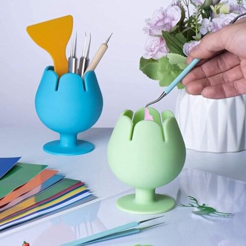 Suctioned Vinyl Weeding Scrap Collector Wine Cup Shaped Organizer for Cricut Tools and Accessories