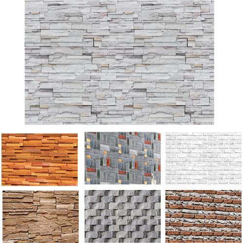 Waterproof Oil-proof Wood Grain Brick Self Adhesive Wallpaper PVC Wall Stickers Bathroom Bedroom Kitchen Cupboard Home Improveme