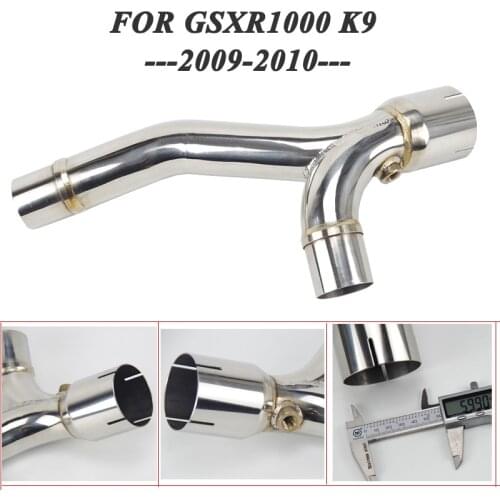 Motorbike Exhaust Catalytic Converter Cat Eliminator Mid Decat Y-Pipe For Suzuki GSXR1000 K9 2009 2010 GSXR 1000 Stainless Steel