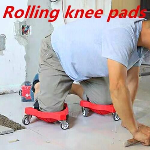 1 Pcs Rolling Knee Protection Pad with Wheels Built in Foam Padded Creeper Platform Laying Tile ABS Auto Repair Protecting Knees