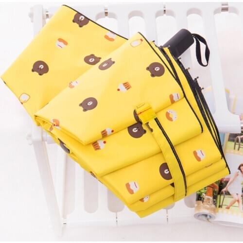 Yellow Wind Art Umbrella Rain Women Folding Fold Umbrella Small Windproof Paraguas Chinese Luxury Umbrella Child QZH396