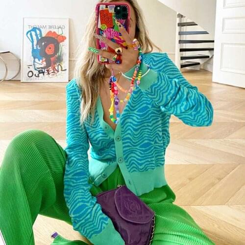 BOHO INSPIRED animal print long sleeve cardigan women streetwear fashion V-neck sexy cardigan sweater single breasted cardigans