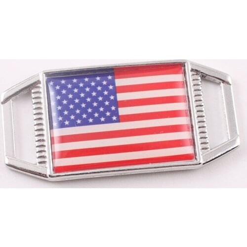 10PCS USA Spain National Flag Shoelace Buckle Metal Shoelaces Accessories Metal Lace Lock DIY Sneaker Kits Metal Lace