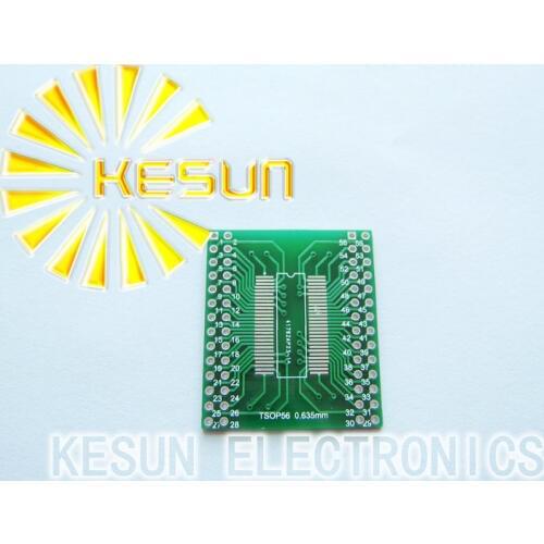 10PCS TSSOPII TSSOP56 turn DIP56 56pin SDRAM 0.635mm / 0.8mm IC adapter Socket / Adapter plate PCB
