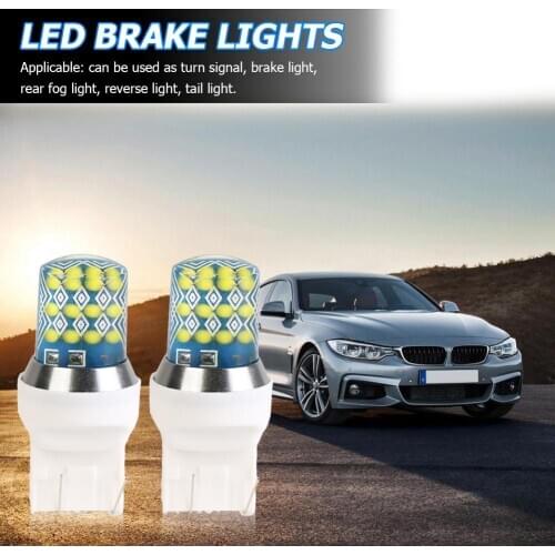 2pcs Error Free LED Bulbs 12V 24SMD Car T20/3157/7443 Brake Reverse Light Daytime Running Lights with High Efficiency