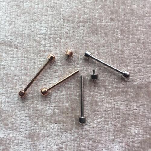 2pcs Rose Gold Watch Screw Tube Rod Spring Bar Screw-In Watch Lug stem Link kit for Watch Strap Bands 18mm 20mm 22mm
