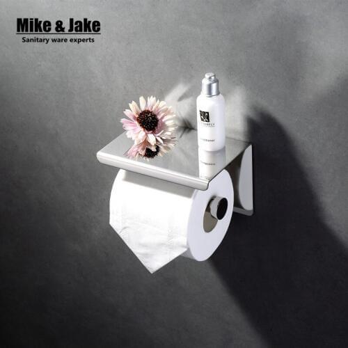 Bathroom Accessories chrome silver paper holder shelf stainless 304 Toilet Paper Holder,Roll Holder,Tissue Holder with plate 808