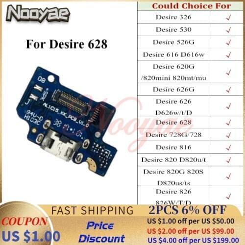 For HTC Desire 626 626G 616 526G 620 620G 326 530 820 Mini USB Dock Charger Port Charging Flex Cable Board Microphone