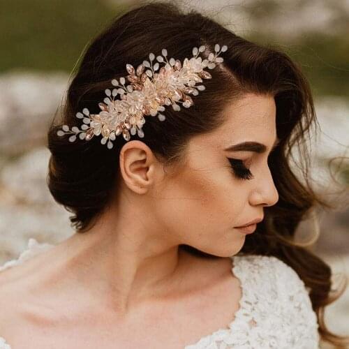 HP317 Shiny Crystal Rhinestone Bride Hair Accessories Wedding Headwear Women Prom Hair Ornaments Girl Fashion Tiara with Comb