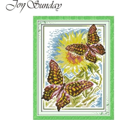 Joy Sunday Counted Cross Stitch Kits Embroidery Butterfly Animal Crossing 11CT 14CT Aida Fabric Canevas Broderie DMC Needlework