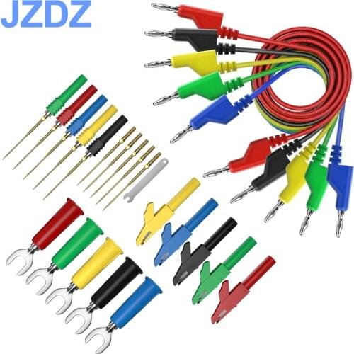 JZDZ 4mm Banana Plug to Banana Plug Multimeter Test Lead Kit Electronic Test probe accessory Alligator clip U-shaped plug JT8002