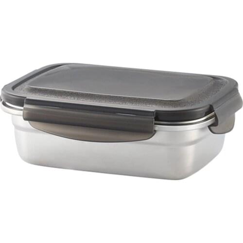 Food Grade 304 Stainless Steel Fresh-keeping Box Rectangular Box Leak Proof Lunch Box Sealing Box For Office And Home