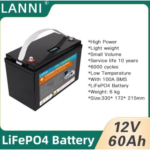 Lithium iron phosphate battery 12v60ah is used for forklift, golf cart, lawn mower, home appliance, RV and boat machine