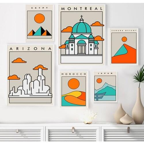 Montreal Egypt Japan Morocco Sahara Desert Wall Art Canvas Painting Nordic Posters And Prints Wall Picture For Living Room Decor