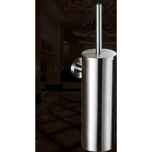 Wall mounted Durable Type 304 Stainless Steel nickel brushed finished Toilet Brush Holder Set bathroom accessories