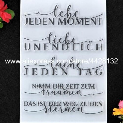 German lebe Jeden Moment Liebe unendlich Scrapbook photo cards rubber stamp clear stamp transparent stamp 11x16cm 9042609