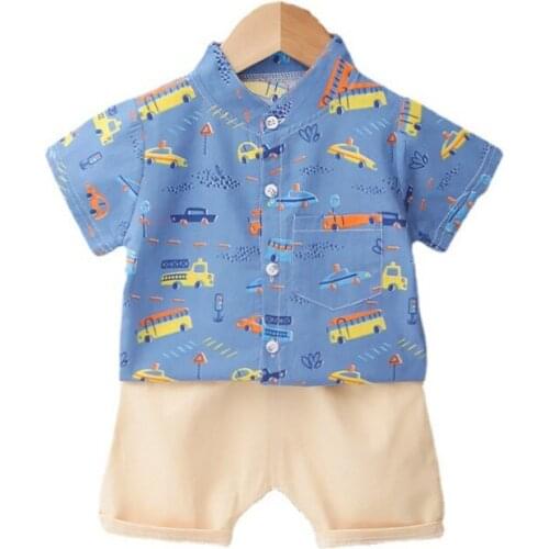 Summer New Baby Boys Clothes Suit Children Fashion Cartoon Shirt Shorts 2Pcs/Sets Toddler Sports Casual Costume Kids Tracksuits