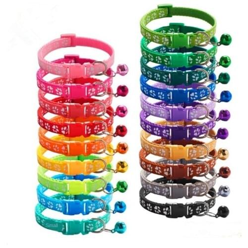 WHOPET Pet Dog Cat Collar Adjustable Buckles With Bell Cat Collar Pet Supplies Accessories for Small Dog Chihuahua Bulldogs