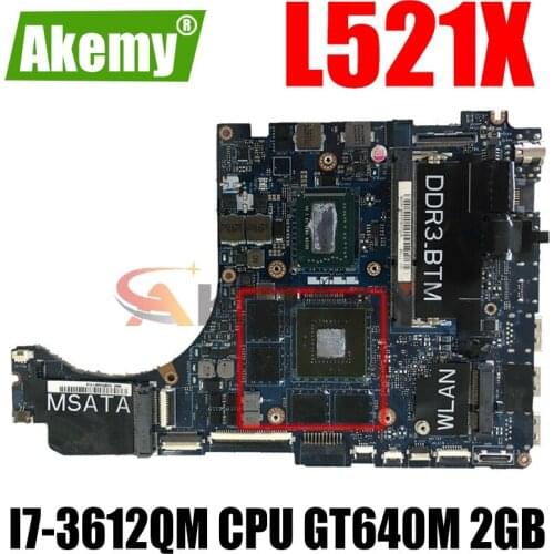 QBL00 LA-7851P CN-096MP0 096MP0 For Dell XPS 15 L521X Laptop Motherboard 15.6 inch I7-3612QM CPU GT640M 2GB GDDR5 100% working