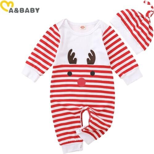 Ma&Baby 0-18M Christmas Baby Boy Girl Jumpsuit Xmas Clothes Newborn Infant Baby Deer Costumes