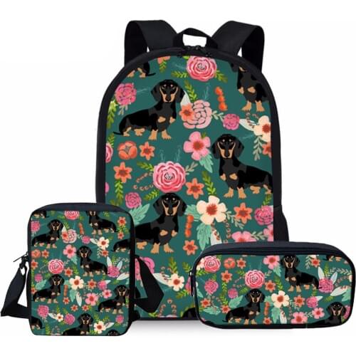 School Backpack Doxie Dog Dachshund Printing Schoolbag Kids Backpack School Bags for Girls Orthopedic Satchel Boys
