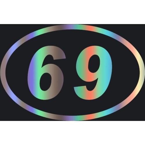 Dawasaru Funny Car Sticker Racing Number 69 PVC Decal Waterproof Car Sticker Car Bumper Car Window Sticker Decoration,15cm*10cm