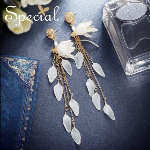 Special pin tassel earring earring without earhole earring clip lining skin look slim hometown flowers bloom S2151E