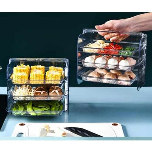 Drop Shipping Kitchen Storage Rack 3 Layers Cooking Dishes Stackable Fruit Vegetables Serving Tray Organizer Multi-functional