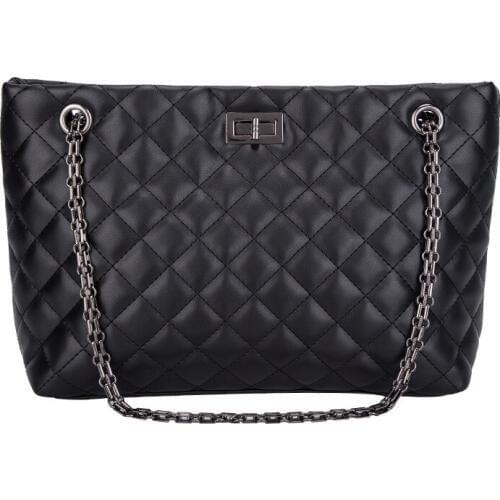 Women Luxury Handbag Designer Sac Leather Tote Chain Large Shoulder Bag Fashion Brand Crossbody Bag Plaid Pattern Messenger Bags