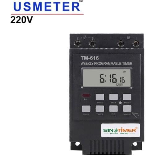 TM616 30AMP 4PINS 7 Days Programmable Timer Din Rail Mount Timer Switch Digital Timer 220v ac Programmable Timer Relay