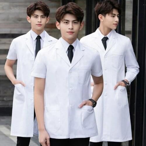 Wholesale unisex high quality Breathable laboratory Long coat Scrubs uniform pet shop uniform Beauty salon scrubs uniform white