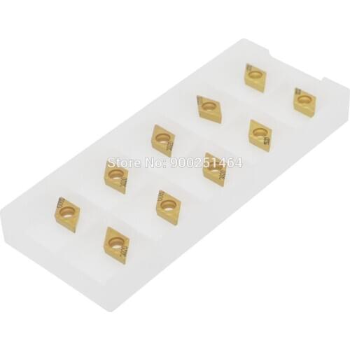 CNC Lathe Insert 10Pcs Carbide Coating Inserts,DCMT070204(DCMT21.51) for Lathe Turning Tool Holder Replacement