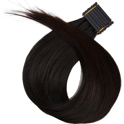 Cuticle aligned virgin natural color 1B straight 6D 2nd Generation human hair extension 13pcs/lot 52g total