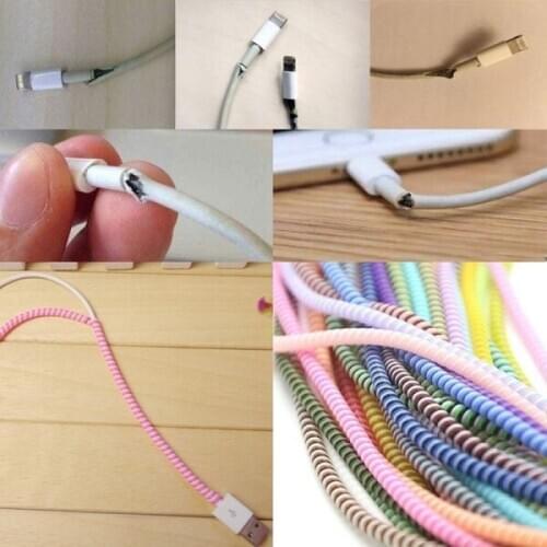 Colorful Protector Cable Protector Bobbin Winder Data Line Case Rope Protection Spring Twine for Iphone Android USB Ear Cover