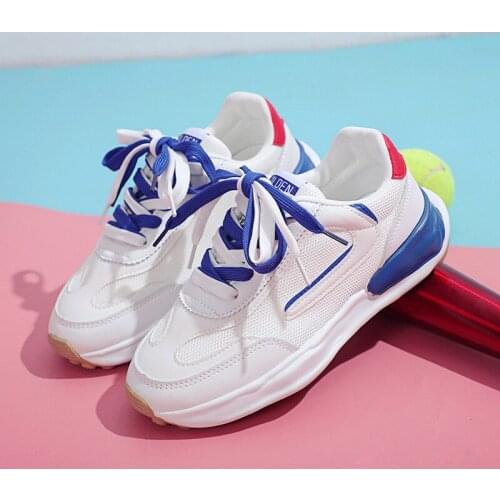 Womens shoes casual all-match running elastic sports fly woven mesh thick bottom comfortable breathable vulcanized old shoes