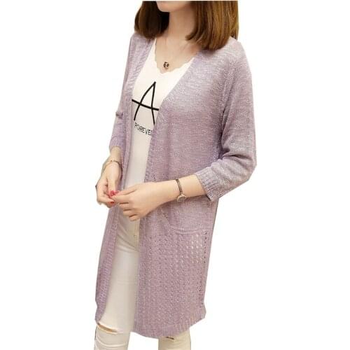 2020 Limited Jumper Cardigan Feminino Women Sweaters And 33 New Summer Dress In Sleeve Cardigan Sweater Hole Seven Female F1841