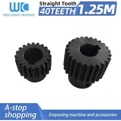 1pc 1.25Module Straight tooth 40T Gear Wheel Metal Carbon Steel Spur Gear Pinion 14/19mm Bore Gear Engraving machine gear