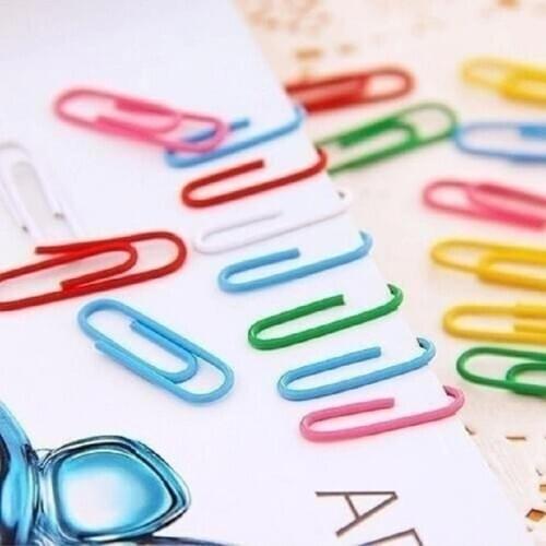 100 pieces / box Color metal paper clip 2.8cm creative mini high quality paper clip Senior office supplies stationery