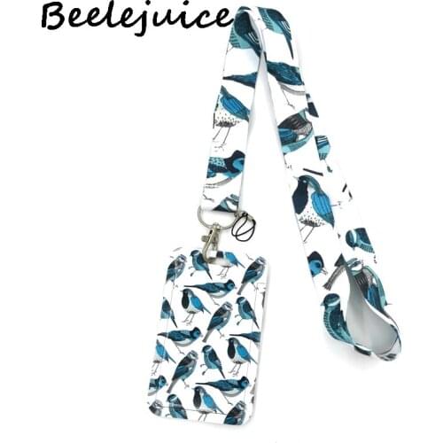 12sets Blue Birds Lanyard Neck Strap Art Anime Fashion Lanyards Bus ID Name Work Card Holder Accessories Decorations Kids Gifts