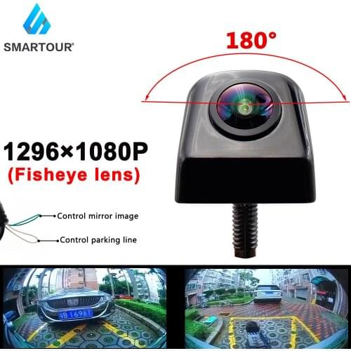 180° CCD Vehicle Rear View Camera Car Reverse Metal Black Fisheye Lens Night Vision Waterproof Universal Front Camera With 4 Pin