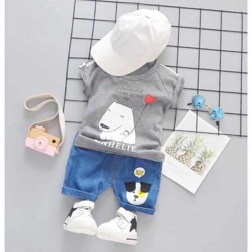 Children Clothing 2021 Spring Toddler Boys Clothes T-shirt+Jeans Outfit Kids Clothes Tracksuit Sport Suit For Boys Clothing Sets
