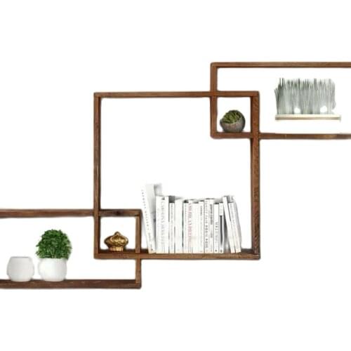 Decorative Wooden 3Pcs Handmade Wall Shelves Rack Home Office Use Natural Wood Bookshelf House Decor Livingroom Kitchen Balcony