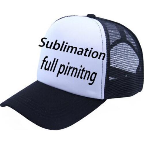 50 PCS Free DHL ems shipping Custom Made sublimation full Printing trucker cap adjustable Caps