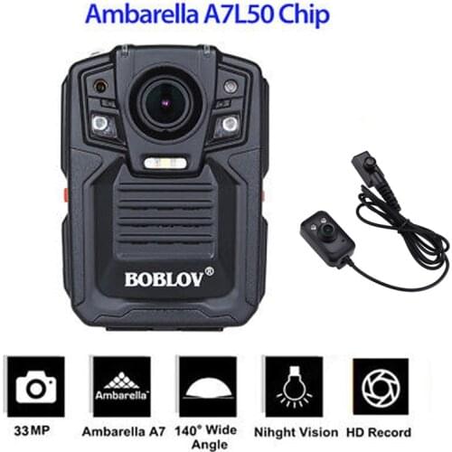 BOBLOV HD66-02 Police Body Camera HD 1296P Mini Camcorder 33MP Security Night Vision Video Recorder With IR External Lens