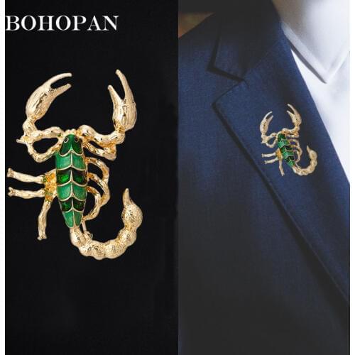 Personalized Scorpion Shape Alloy Brooches For Men Punk Style Brooch Mens Clothing Accessories Party Gifts Jewelry Bijoux