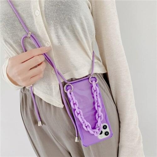 Candy Bracelet Chain Crossbody Case For iPhone 12 11 Pro Max X XR XS 7 8 Plus SE2020 12 Mini Case Luxury Shoulder Phone Bag Case