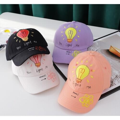 Kids Baseball Cap Baby Boy Girls Cute Graffiti Bone Snapback Hat Children Light Letters Hip Hop Trucker Hats Bright Colors
