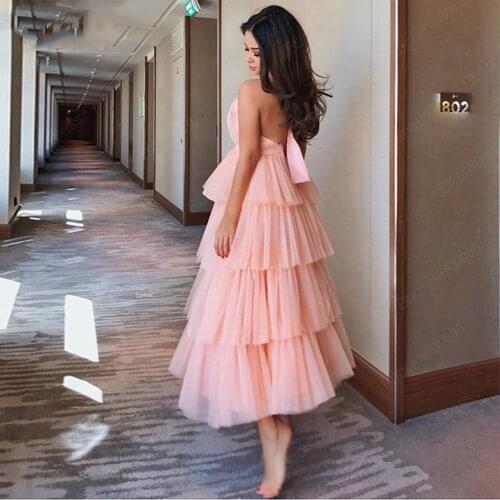 Halter Neck Tiered Prom Dresses Long Fairy Gown Sexy Open Back A line Evening Dress Pleated Party Dresses Formal Gown Custom
